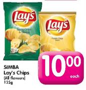 Simba Lay's Chips(All Flavours)-125gm Each
