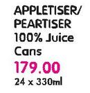 Appletiser/Peartiser 100% Juice Cans-24X330ml