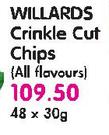 Willards Crinkle Cut Chips(All Flavours)-48x30gm