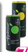 Appletiser/Peartiser 100% Juice Cans-330ml Each