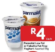 Parmalat Low Fat Or Fabulite Fat Free Yoghurt-175G Each