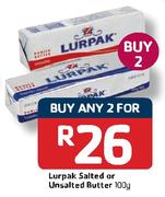 Lurpak Salted Or Unsalted Butter-2x100G