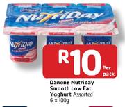 Danone Nutriday Smooth Low Fat Yoghurt-6x100G Per Pack