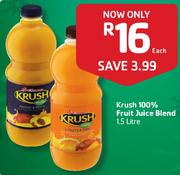Krush 100% Fruit Juice Blend-1.5Ltr Each