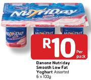 Danone Nutriday Smooth Low Fat Yoghurt 6x100gm-Per Pack