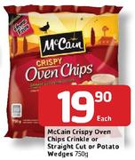 McCain Crispy Oven Chips Crinkle Or Stright Cut Or Potato Wedges-750gm Each