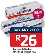 Lurpak Salted Or Unsalted Butter-2x100gm