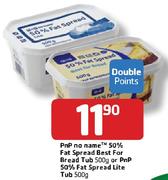 Pnp No Name 50% fat Spread Best For Bread Tub 500gm Or Pnp 50% fat Spread Lite tub-500gm
