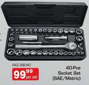 40-Pce Socket Set(SAE/Metric)-Per Set