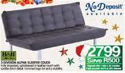 H&H Collection 3 Division Alpha Sleeper Couch