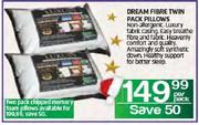 Dream Fibre Twin Pack Pillows-Per Pack