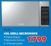 Samsung 40L Grill Microwave MG402