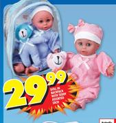Doll In Backpack With Teddy Assorted-Each