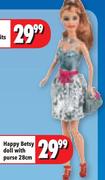 Happy Betsy Doll With Purse 28cm