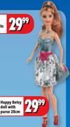 Happy Betsy Doll With Purse 28Cm