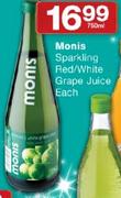 Monis Sparkling Red/White Grape Juice-750ml Each