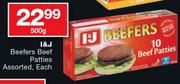 I&J Beefers Beef Patties Assorted-500g