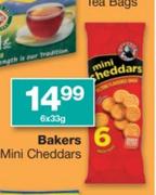 Bakers Mini Cheddars-6x33g