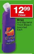 Bingo Anti-Bacterial Thick Bleach Assorted-750ml Each
