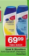 Head & Shoulders Anti-Dandruff Shampoo Assorted-750ml Each
