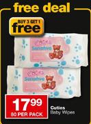 Cuties Baby Wipes-80's Per Pack