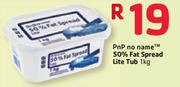 PnP No Name 50% Fat Spread Lite Tub-1 Kg