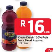 Clover Krush 100% Fruit Juice Blend Assorted-1.5L Each