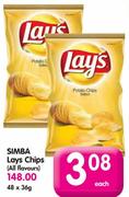 Simba Lays Chips(All Flavours)-48x36G Each