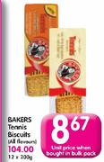 Bakers Tennis Biscuits(All Flavours)-12x200g
