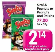 Simba Peanuts Or Peanuts And Raisins-36x50g