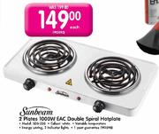 Sunbeam 2 Plates 1000W EAC Double Spiral Hotplate SDS350