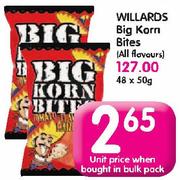 Willards Big Korn Bites(All Flavours)-48x50g