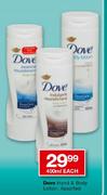Dove Hand & Body Lotion Assorted-400ml Each