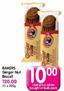 Bakers Ginger Nut Biscuit-12x200G