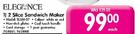 Elegance 2 Slice Sandwich Maker ELSM07-Each