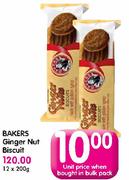 Bakers Ginger Nut Biscuit-12x200g