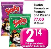 Simba Peanuts Or Peanuts And Raisins-36x50g