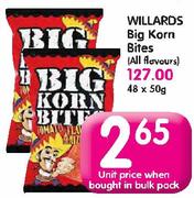Willards Big Korn Bites(All Flavours)-48x50g