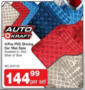 Auto Craft 4 Pcs Shining Car Mat Set