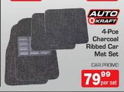 Auto Craft 4 Pcs Charcoal Ribbed Car mat Set