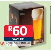  Artisan Stem Pilsner 4-Pack Glass Set