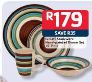 Le Cafe 16-Piece Stoneware Hand-Painted Dinner Set