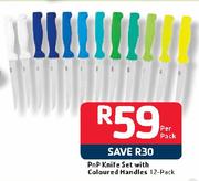  PnP 12-Pack Knife Set With Coloured Handles