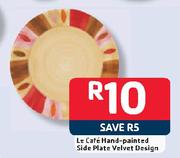 Le Cafe Hand-Painted Side Plate Velvet Design
