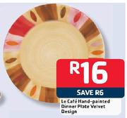 Le Cafe Hand-Painted Dinner Plate Velvet Design
