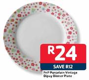 PnP Porcelain Vintage Dipsy Dinner Plate