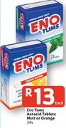 Eno Tums Antacid Tablets Mint Or Orange 24'S Each