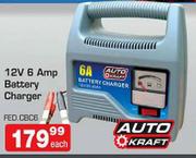 Auto Kraft 12V 6Amp Battery Charger(FED.CBC6)-Each