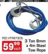 3 Ton 8mmx4m Steel Tow Rope(FED.VTRB7305)-Each