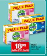 Dettol Bath-Soap Assorted-4x90g Per Pack